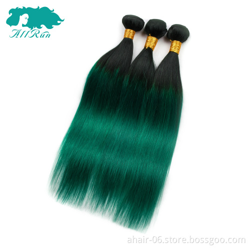 TB/Green color human hair, straight TB/Green hair bundles